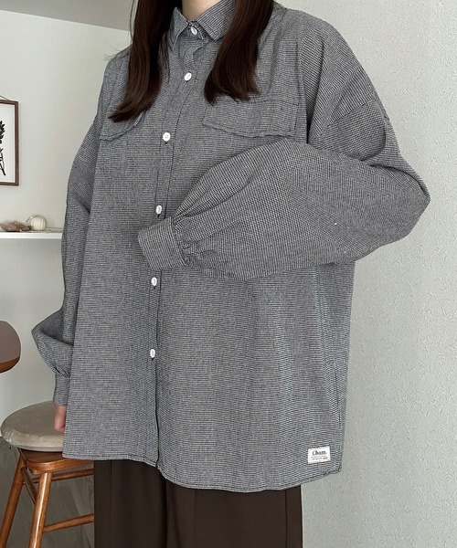 ブラウス シャツ ゆるだぼチェックシャツ レディース Cham. ブラウス シャツ ゆるだぼチェックシャツ レディース