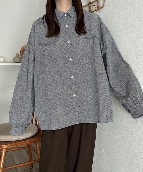 ブラウス シャツ ゆるだぼチェックシャツ レディース Cham. ブラウス シャツ ゆるだぼチェックシャツ レディース