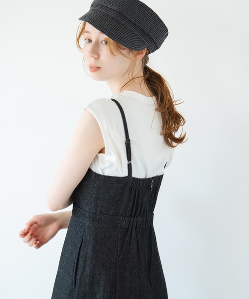 Crisp（クリスプ）の「デニムフレアキャミワンピース（ワンピース・レディース・ブラック/ネイビー・FREE）」の20枚目の写真