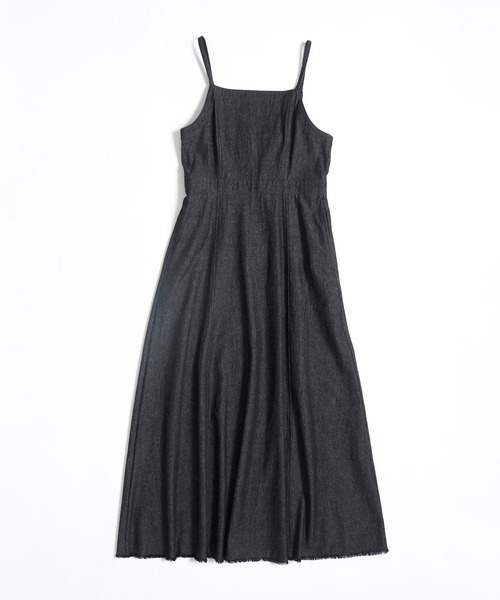 Crisp（クリスプ）の「デニムフレアキャミワンピース（ワンピース・レディース・ブラック/ネイビー・FREE）」の11枚目の写真