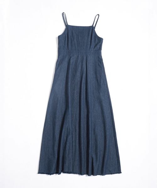 Crisp（クリスプ）の「デニムフレアキャミワンピース（ワンピース・レディース・ブラック/ネイビー・FREE）」の8枚目の写真