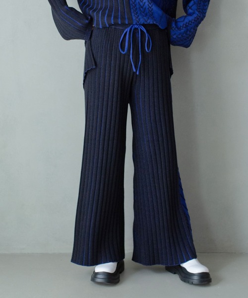 MARECHAL TERRE（マルシャルテル）の「ケーブルニットパンツ（その他パンツ・レディース・グリーン/ライトグレー/ブルー/パープル・MEDIUM）」の9枚目の写真