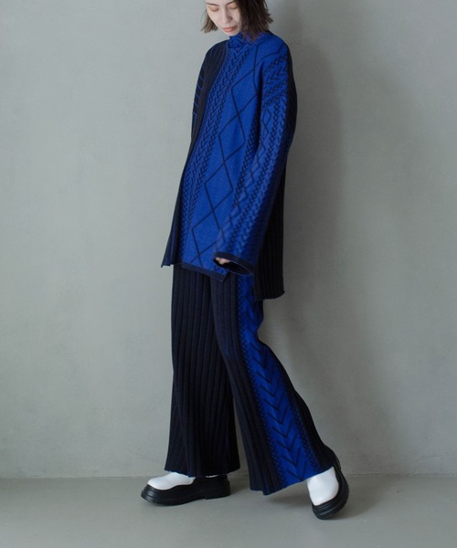 MARECHAL TERRE（マルシャルテル）の「ケーブルニットパンツ（その他パンツ・レディース・グリーン/ライトグレー/ブルー/パープル・MEDIUM）」の11枚目の写真