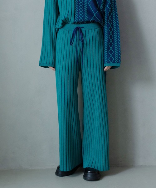 MARECHAL TERRE（マルシャルテル）の「ケーブルニットパンツ（その他パンツ・レディース・グリーン/ライトグレー/ブルー/パープル・MEDIUM）」の13枚目の写真