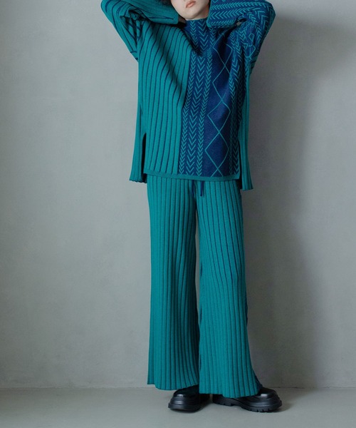 MARECHAL TERRE（マルシャルテル）の「ケーブルニットパンツ（その他パンツ・レディース・グリーン/ライトグレー/ブルー/パープル・MEDIUM）」の16枚目の写真