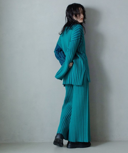 MARECHAL TERRE（マルシャルテル）の「ケーブルニットパンツ（その他パンツ・レディース・グリーン/ライトグレー/ブルー/パープル・MEDIUM）」の17枚目の写真