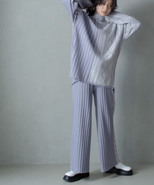 MARECHAL TERRE（マルシャルテル）の「ケーブルニットパンツ（その他パンツ・レディース・グリーン/ライトグレー/ブルー/パープル・MEDIUM）」の22枚目の写真