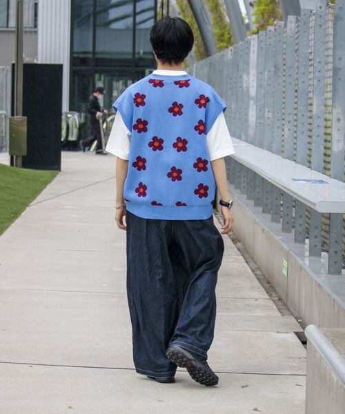 FREDY MAC(フレディーマック)の「【FREDYMAC/フレディマック】レトロ フラワー サマーガーディガン ニットベスト(ベスト・メンズ・キナリ/ネイビー/サックスブルー・FREE)」の11枚目の写真