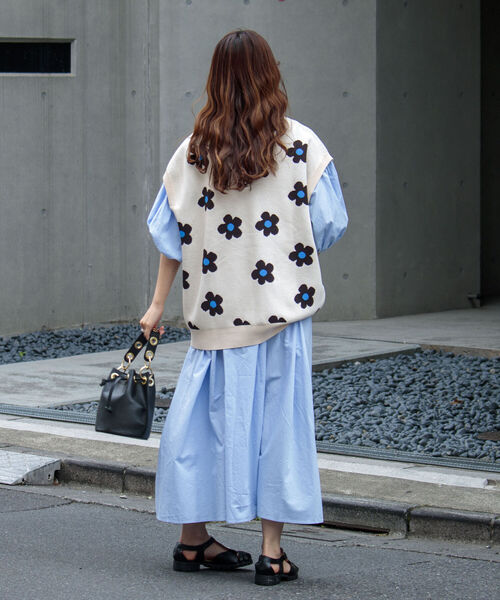 FREDY MAC(フレディーマック)の「【FREDYMAC/フレディマック】レトロ フラワー サマーガーディガン ニットベスト(ベスト・メンズ・キナリ/ネイビー/サックスブルー・FREE)」の16枚目の写真