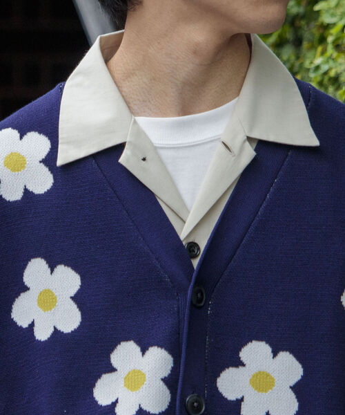 FREDY MAC(フレディーマック)の「【FREDYMAC/フレディマック】レトロ フラワー サマーガーディガン ニットベスト(ベスト・メンズ・キナリ/ネイビー/サックスブルー・FREE)」の18枚目の写真