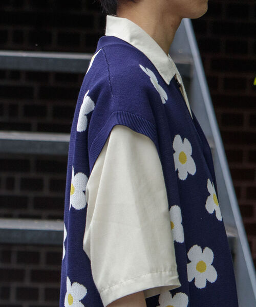 FREDY MAC(フレディーマック)の「【FREDYMAC/フレディマック】レトロ フラワー サマーガーディガン ニットベスト(ベスト・メンズ・キナリ/ネイビー/サックスブルー・FREE)」の20枚目の写真