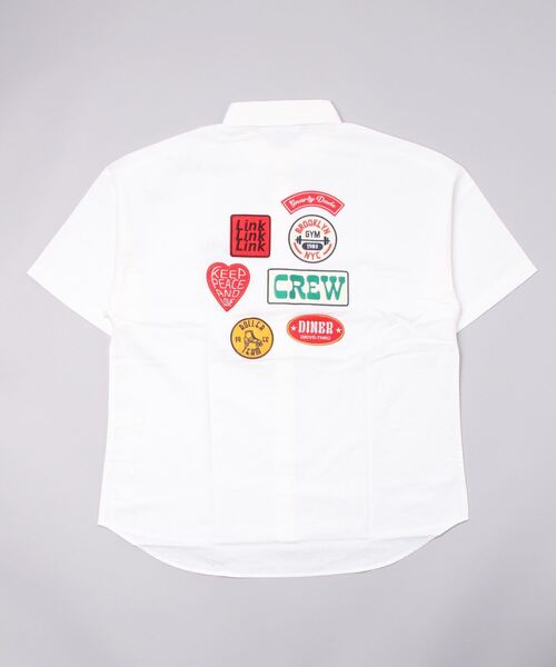 Mac-House(マックハウス)の「ワッペンコラージュシャツ(シャツ/ブラウス・メンズ・ホワイト/ネイビー/グリーン・M/L)」の4枚目の写真