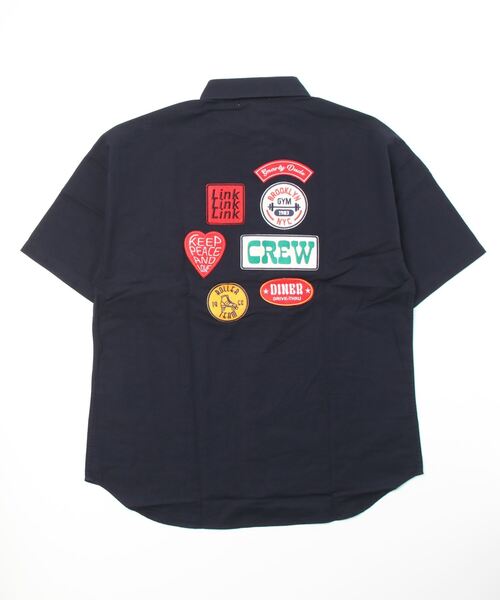Mac-House(マックハウス)の「ワッペンコラージュシャツ(シャツ/ブラウス・メンズ・ホワイト/ネイビー/グリーン・M/L)」の6枚目の写真
