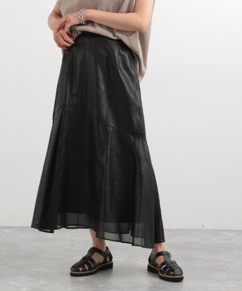 BARNYARDSTORM（バンヤードストーム）の「BARNYARDSTORM / シャイニーボイルスカート（スカート・レディース・ブラック/モカ・1/0）」の12枚目の写真