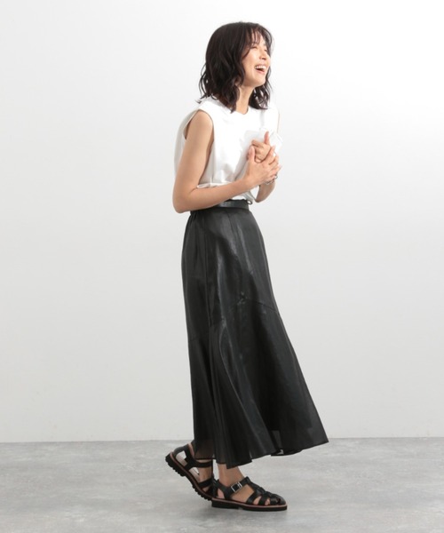 BARNYARDSTORM（バンヤードストーム）の「BARNYARDSTORM / シャイニーボイルスカート（スカート・レディース・ブラック/モカ・1/0）」の7枚目の写真