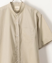 SlashDate | T/Cブロード バンドカラー半袖シャツ リラックスフィット/無地/総柄/ストライプ(シャツ/ブラウス)