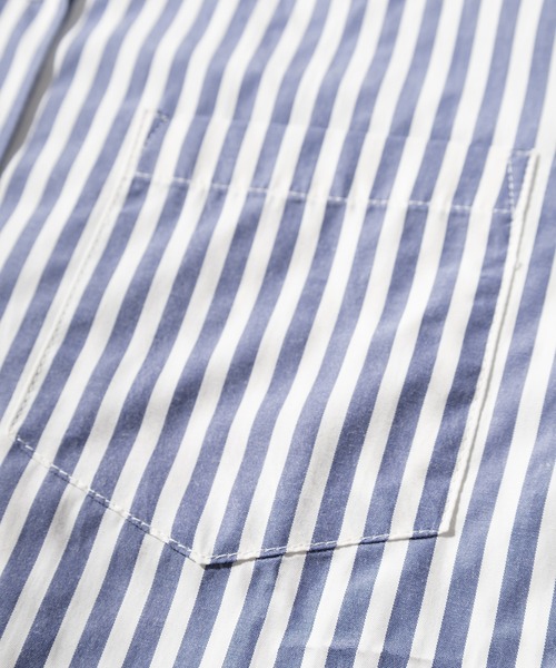 SlashDate（スラッシュデイト）の「T/Cブロード バンドカラー半袖シャツ リラックスフィット/無地/総柄/ストライプ（シャツ/ブラウス・メンズ・ホワイト/チャコールグレー/ブラック/ベージュ/ブルー/ホワイト系その他/ブラック系その他/ブルー系その他・M/L/XL）」の20枚目の写真