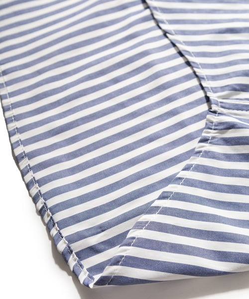 SlashDate（スラッシュデイト）の「T/Cブロード バンドカラー半袖シャツ リラックスフィット/無地/総柄/ストライプ（シャツ/ブラウス・メンズ・ホワイト/チャコールグレー/ブラック/ベージュ/ブルー/ホワイト系その他/ブラック系その他/ブルー系その他・M/L/XL）」の22枚目の写真