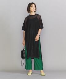 BEAUTY&YOUTH UNITED ARROWS | レーヨンブレンド メッシュ Tシャツ ワンピース -ウォッシャブル-(ワンピース)