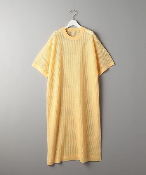 BEAUTY&YOUTH UNITED ARROWS（ビューティーアンドユースユナイテッドアローズ）の「レーヨンブレンド メッシュ Tシャツ ワンピース -ウォッシャブル-（ワンピース・レディース・ブラック/クリーム・FREE）」の14枚目の写真
