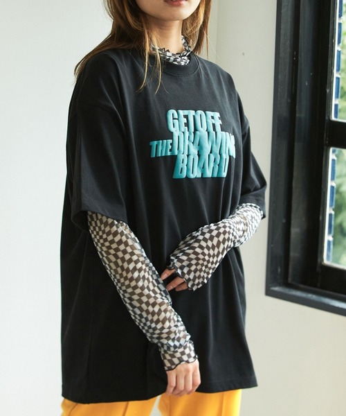 PBLIM（ページボーイリム）の「PAGEBOYLIM/ストリートハッポウロゴT（Tシャツ/カットソー・レディース・ブラック/オフホワイト/グリーン・LARGE/MEDIUM）」の16枚目の写真