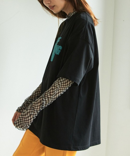 PBLIM（ページボーイリム）の「PAGEBOYLIM/ストリートハッポウロゴT（Tシャツ/カットソー・レディース・ブラック/オフホワイト/グリーン・LARGE/MEDIUM）」の18枚目の写真