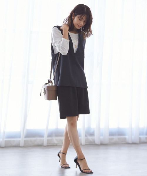 BAYFLOW(ベイフロー)の「ウエストタックショートパンツ(その他パンツ・レディース・ブラック/グレー・FREE)」の8枚目の写真