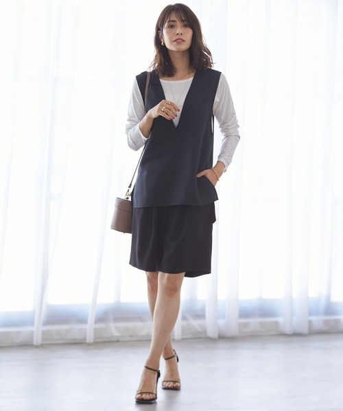 BAYFLOW(ベイフロー)の「ウエストタックショートパンツ(その他パンツ・レディース・ブラック/グレー・FREE)」の9枚目の写真