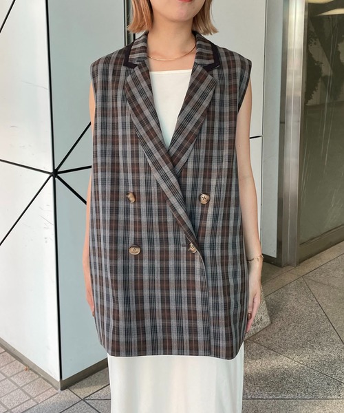 CAPRICIEUX LE'MAGE（カプリシューレマージュ）の「チェックテーラードベスト（ベスト・レディース・グレー・FREE）」の15枚目の写真