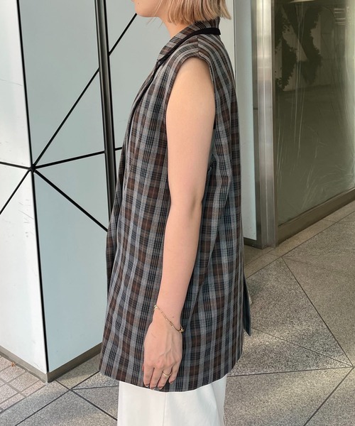 CAPRICIEUX LE'MAGE（カプリシューレマージュ）の「チェックテーラードベスト（ベスト・レディース・グレー・FREE）」の16枚目の写真