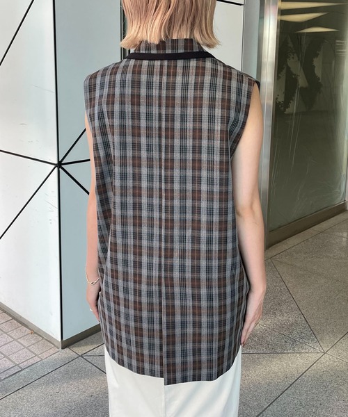 CAPRICIEUX LE'MAGE（カプリシューレマージュ）の「チェックテーラードベスト（ベスト・レディース・グレー・FREE）」の17枚目の写真