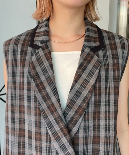 CAPRICIEUX LE'MAGE（カプリシューレマージュ）の「チェックテーラードベスト（ベスト・レディース・グレー・FREE）」の19枚目の写真