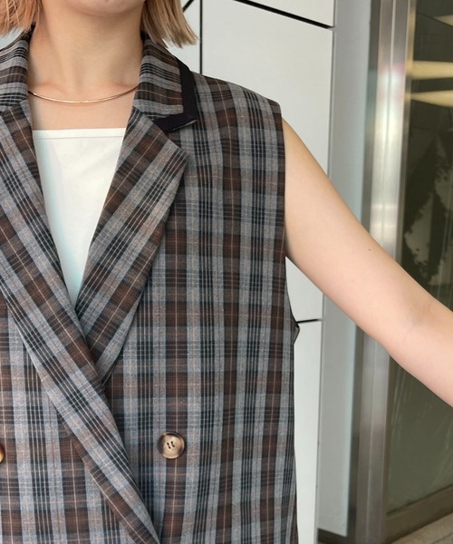 CAPRICIEUX LE'MAGE（カプリシューレマージュ）の「チェックテーラードベスト（ベスト・レディース・グレー・FREE）」の21枚目の写真