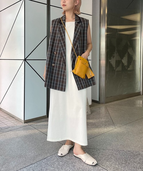 CAPRICIEUX LE'MAGE（カプリシューレマージュ）の「チェックテーラードベスト（ベスト・レディース・グレー・FREE）」の8枚目の写真