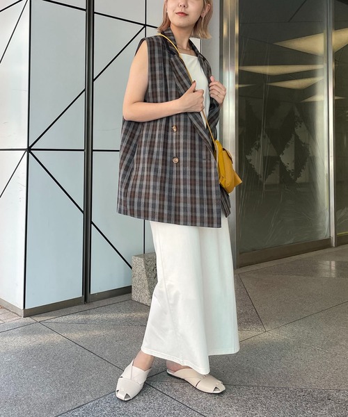 CAPRICIEUX LE'MAGE（カプリシューレマージュ）の「チェックテーラードベスト（ベスト・レディース・グレー・FREE）」の10枚目の写真