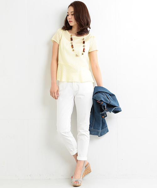 BEAMS LIGHTS Women's(ビームスライツ ウィメンズ)の「BEAMS LIGHTS / ウォッシャブル カラースリムパンツ(その他パンツ・レディース・オフホワイト/オリーブ/ブルー・36/38)」の20枚目の写真