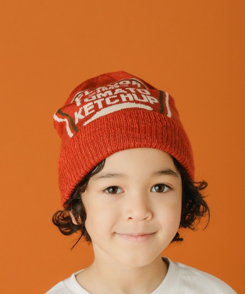 BAYFLOW（ベイフロー）の「[KIDS]フレーバーソースワッチ（ニットキャップ/ビーニー・キッズ・レッド/オフホワイト/マスタード・FREE）」の3枚目の写真