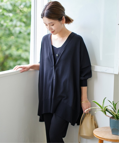 JOURNAL STANDARD(ジャーナルスタンダード)の「《追加5》ハイツイストコットンポンチョカーディガン(カーディガン/ボレロ・レディース・ブラック/カーキ/グリーン系その他・FREE)」の7枚目の写真