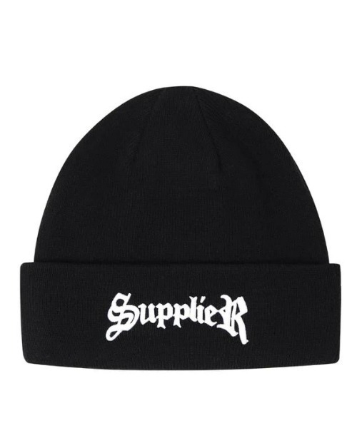 SUPPLIER(サプライヤー)の「A'GEM/9 × .kom『SUPPLIER/サプライヤー』LOGO BEANIE/ロゴニットキャップ(キャップ・メンズ・ブルー/ブラック・FREE)」の2枚目の写真