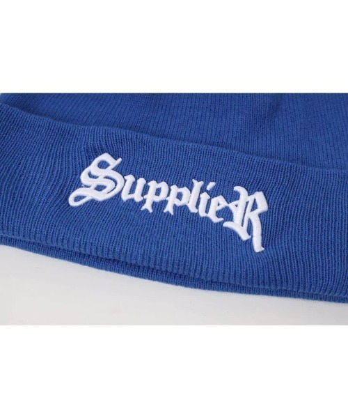 SUPPLIER(サプライヤー)の「A'GEM/9 × .kom『SUPPLIER/サプライヤー』LOGO BEANIE/ロゴニットキャップ(キャップ・メンズ・ブルー/ブラック・FREE)」の9枚目の写真