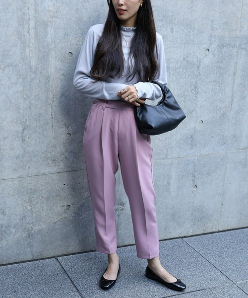 HONEYSUCKLE ROSE（ハニーサックルローズ）の「【HONEYSUCKLE ROSE】「nobee」テーパードパンツ（スラックス・レディース・ブルー/グリーン/オレンジ/グレー/ピンク/ブラック・L/XL/XS/M/S）」の5枚目の写真