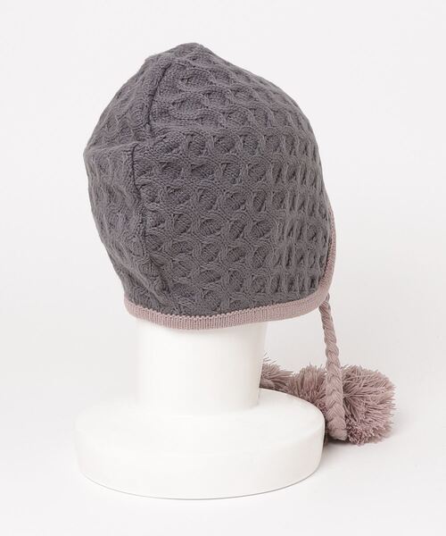 X-girl（エックスガール）の「EAR FLAP KNIT CAP（ニットキャップ/ビーニー・レディース・ブラック/ブラウン/グレー・ONE SIZE）」の8枚目の写真