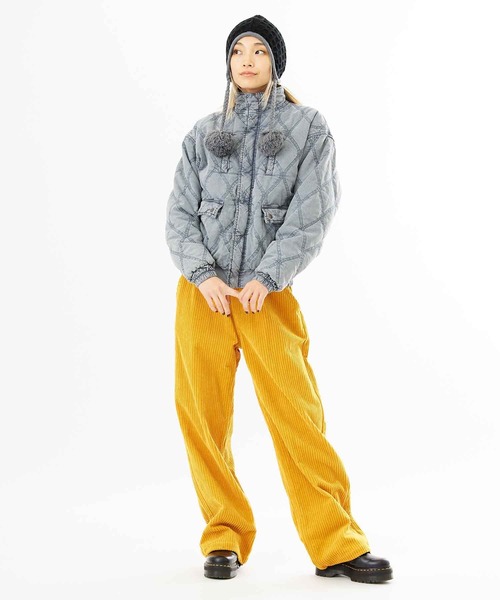 X-girl（エックスガール）の「EAR FLAP KNIT CAP（ニットキャップ/ビーニー・レディース・ブラック/ブラウン/グレー・ONE SIZE）」の14枚目の写真