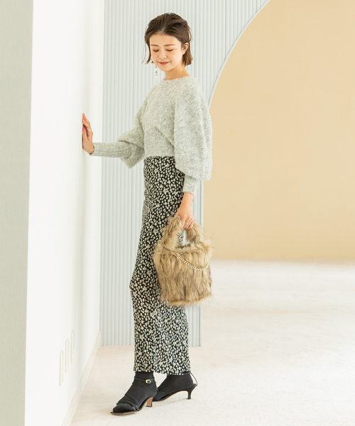 【新品未使用】U by SPICK&SPAN ストレッチフラワースカート U by SPICK&SPAN（ユーバイスピックアンドスパン）の