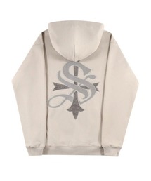 SUPPLIER | 【SUPPLIER/サプライヤー】CROSS LOGO HOODIE / スウェット フーディ パーカー ビッグサイズ オーバーサイズ プルオーバー  秋服 冬服 クロス 十字架 ラインストーン(パーカー)