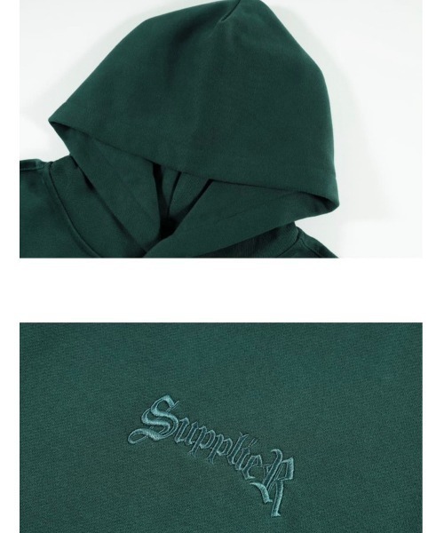 【美品✨】サプライヤー クロスラインストーン 刺繍ロゴパーカー 緑 XL即完売◎ SUPPLIER（サプライヤー）の「【SUPPLIER/サプライヤー】CROSS