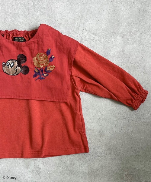 Disney(ディズニー)の「【Disney】ミッキーマウス/スクエアカラーチュニック(90~150cm)(チュニック・キッズ・チャコール/レッド・90/100/110/120/130/140/150)」の4枚目の写真