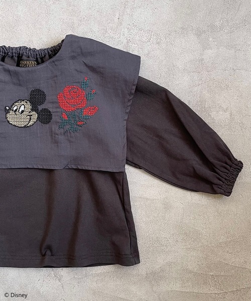 Disney(ディズニー)の「【Disney】ミッキーマウス/スクエアカラーチュニック(90~150cm)(チュニック・キッズ・チャコール/レッド・90/100/110/120/130/140/150)」の7枚目の写真
