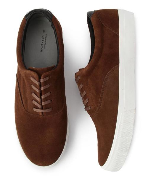 BEAUTY&YOUTH UNITED ARROWS（ビューティーアンドユースユナイテッドアローズ）の「BY スエード 5アイレット スニーカー◆（スニーカー・メンズ・ネイビー/ダークブラウン/ベージュ/ブラウン/ライトブルー・28cm(3)/26cm(1)/27cm(2)/25cm(0)）」の2枚目の写真