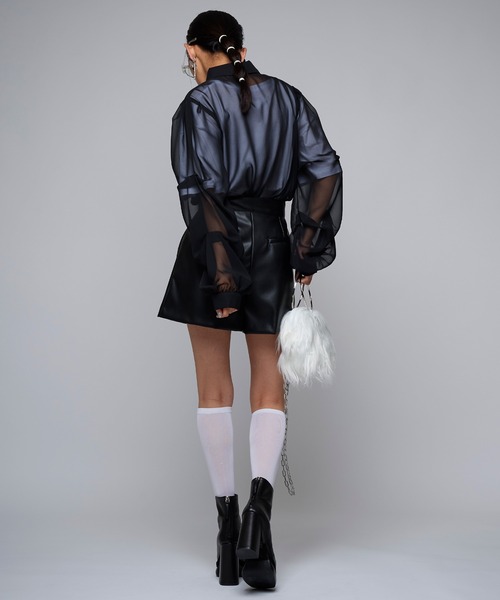 Narcissus（ナルシス）の「【Narcissus】シースルーシャツ（シャツ/ブラウス・レディース・ホワイト/ブラック・FREE）」の6枚目の写真